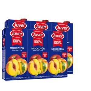 Zumo Juver 100 % Melocotón, Manzana y Uva Pack 1 L 6 UD