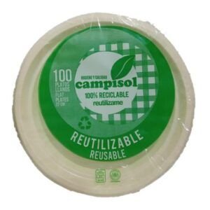 Plato Llano Reutilizable Campisol 22Cm 100Ud